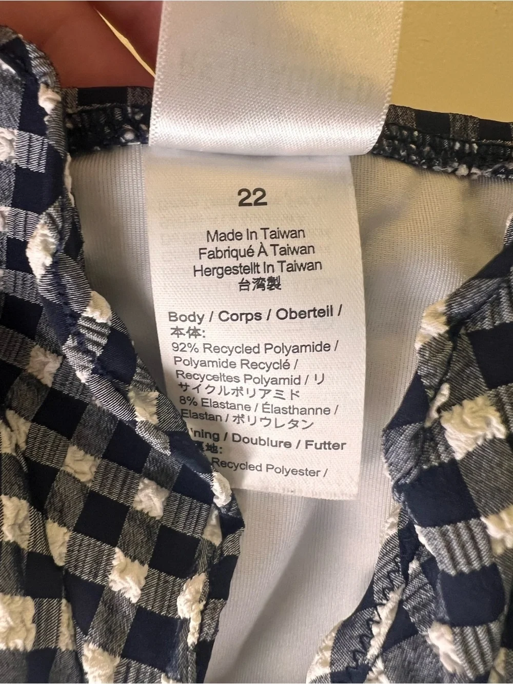 J.Crew Reimagined Gingham bodysuit Size 22 Ruffle High Cut